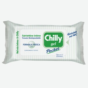 Влажные салфетки для интимной гигиены Свежая формула 12 шт Chilly Pocket Gel, 0,074 кг