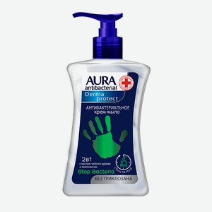 Крем-мыло антибактериальное AURA Derma Protect 2в1 флакон/дозатор 250мл, 0,25 кг