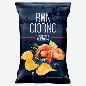 Чипсы картофельные «Bon Giorno» со вкусом «Креветка в белом вине», 90 г, 0,09 кг