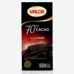 Темный шоколад 70% Valor Испания 0,1 кг