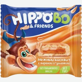 Пирожное HIPPOBO с начинкой вар.сгущенка 32г