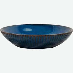 Тарелка суповая Синие Грани керамика 21см