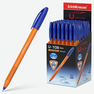 Ручка шариковая ErichKrause U-108 Orange Stick 1.0, Ultra Glide Technology, синий