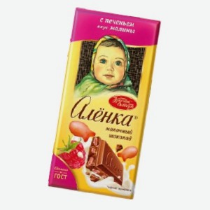 Шоколад  Аленка , с печеньем вкус малины, 85 г