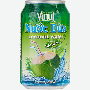 Напиток негаз Винут кокосовая вода Нам Вьет Фудс ж/б, 0,33 л