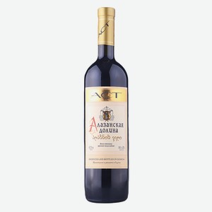Вино Алазанская Долина ОРДИНАРНОЕ СОРТОВОЕ красное полусладкое 0.75л 6-16%