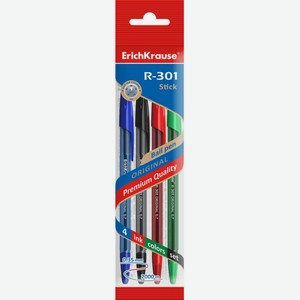 Ручка шариковая ErichKrause R-301 Stick Original Premium Quality, 4 цвета
