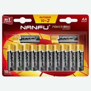 Батарейка Nanfu AA 10+2шт