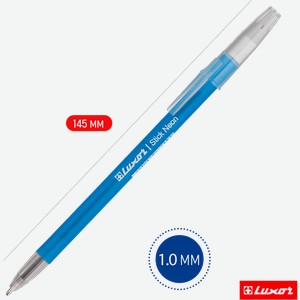 Ручка Рельеф-центр Luxor Stick Neon шариковая синяя 1.0мм