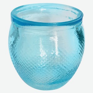 Подсвечник стеклянный декоративный прозрачно-голубой, d 89 x h 85 мм