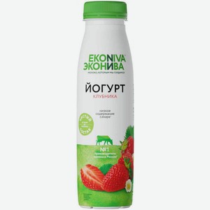 Йогурт питьевой Эконива Fitness Line с клубникой 2,5%, 300 г