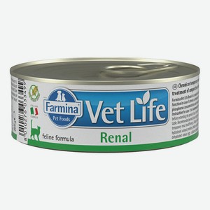 Влажный корм Farmina Vet Life Renal для кошек диетический при почечной недостаточности паштет из курицы 85 г