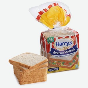 Хлеб Harry s American Sandwich пшеничный сандвичный в нарезке, с отрубями, 515 г