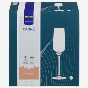 METRO PROFESSIONAL Набор бокалов для шампанского Carree, 220мл х 6шт Голландия