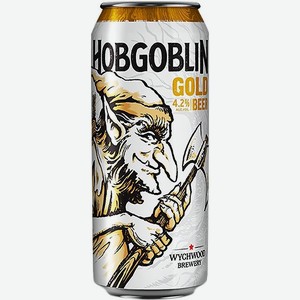 Пиво  Хобгоблин  Голд, в жестяной банке, 500 мл, Средне-светлое, Фильтрованное