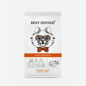 Корм сухой BEST DINNER Sensible Adult Mini Duck&Potato утка/картофель для собак мелких пор.3кг
