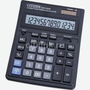 Калькулятор Citizen SDC-554 S, 14-разрядный, черный