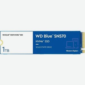 SSD накопитель WD Blue SN570 WDS100T3B0C 1ТБ, M.2 2280, PCI-E 3.0 x4, NVMe, M.2