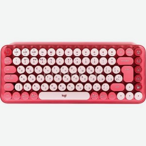 Клавиатура Logitech POP Keys, USB, Bluetooth/Радиоканал, розовый + красный [920-010718]