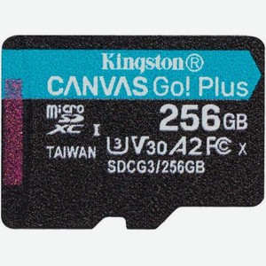 Карта памяти microsdxc UHS-I U3 Kingston Canvas Go! Plus 256 ГБ, 170 МБ/с, Class 10, SDCG3/256GBSP, 1 шт., переходник без адаптера