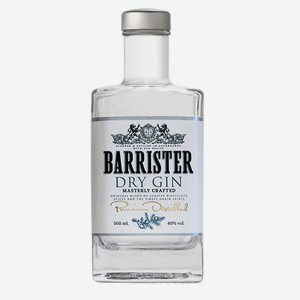 Джин Barrister Dry 40%, 0.5 л