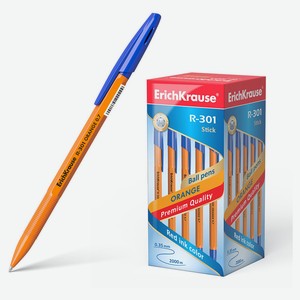 Ручка шариковая ErichKrause Orange Stick R-301 синяя 0,7 мм, 1 шт