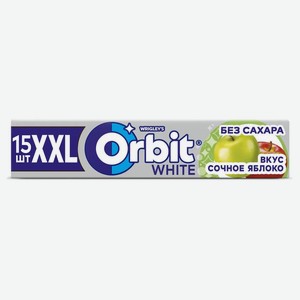 Резинка жевательная Orbit XXL White Сочное яблоко без сахара, 20,4 г