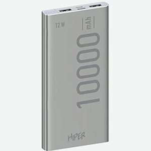 Внешний аккумулятор (Power Bank) HIPER Metal 10K, 10000мAч, серебристый [metal 10k silver]
