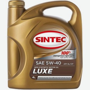 Моторное масло SINTEC Luxe SAE, 5W-40, 4л, полусинтетическое [801933]