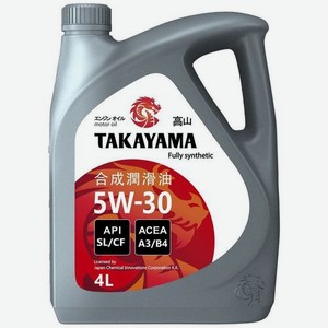Моторное масло TAKAYAMA SAE A3/B4, 5W-30, 4л, синтетическое [605522]