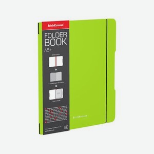 Тетрадь общая ученическая Erich Krause FolderBook Neon клетка 48 л зеленый