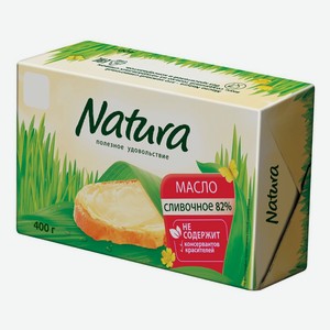 Сливочное масло несоленое Natura 82% 400 г