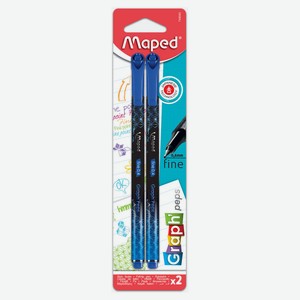 Ручки капиллярные Maped Graph Peps Deco синие, 2 шт