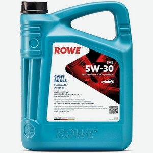 Моторное масло ROWE Hightec Synt RS DLS, 5W-30, 4л, синтетическое [20118-0040-99]