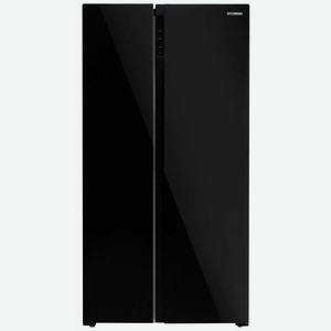 Холодильник Side by Side Hyundai CS5003F черное стекло