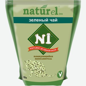Наполнитель N1 NATUReL Зеленый чай Комкующийся 4.5л, 1,75 кг