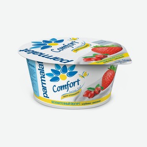 Йогурт безлактозный клубника шиповник 0,13 кг Parmalat