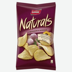 Чипсы картофельные Naturals с чесноком и зеленью 0,1 кг Lorenz
