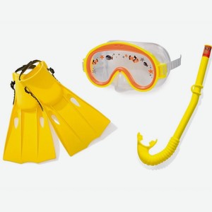 Комплект для плавания: маска, трубка, ласты арт.55655