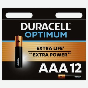 Батарейки Duracell Optimum AAА, 12 шт