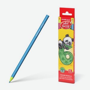 Пластиковые цветные карандаши шестигранные Artberry 6 цветов