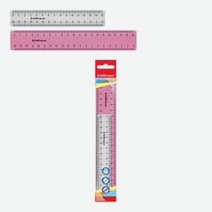 Набор из 2 пластиковых линеек Erich Krause Candy 15 см - белый, 20 см - розовый
