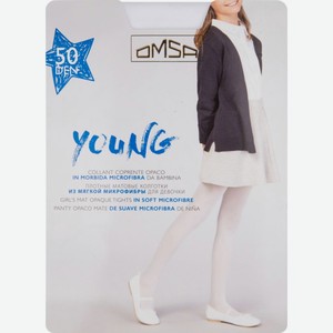 Колготки для девочки матовые Omsa Young цвет: bianco белый размер 134-152/72-84/20-22, 50 den