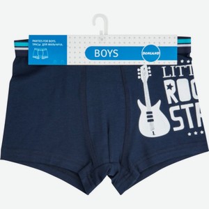 Трусы для мальчика Donland Boys с цветной резинкой Little Rock Star цвет: нави/белый размер: 134-140, 134-140 р-р