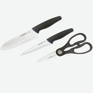 Набор из 3-х предметов БЛАУПУНКТ нож универсальный 12.5см, нож Сантоку 18см, ножницы, 1шт