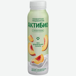 Биойогурт питьевой АКТИБИО яблоко, персик, 1.5%, 0.26кг
