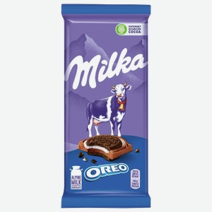 Шоколад МИЛКА Молочный с круглым печеньем Орео с ванильной начинкой, 0.092кг