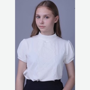 Джемпер (блузка) с коротким рукавом для девочки Let s Go р.146 цв.Белый арт.61223