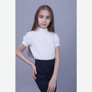 Джемпер (блузка) с коротким рукавом для девочки Let s Go р.140 цв.Белый арт.61216
