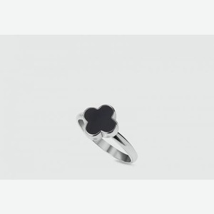 Кольцо серебряное ISLAND SOUL Клевер С Чёрным Ониксом 18 размер